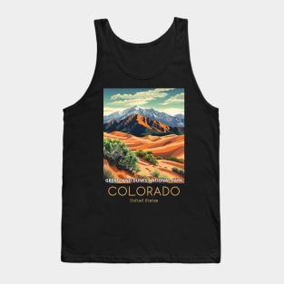 A Vintage Travel Illustration of the Great Sand Dunes National Park - Colorado - US Tank Top